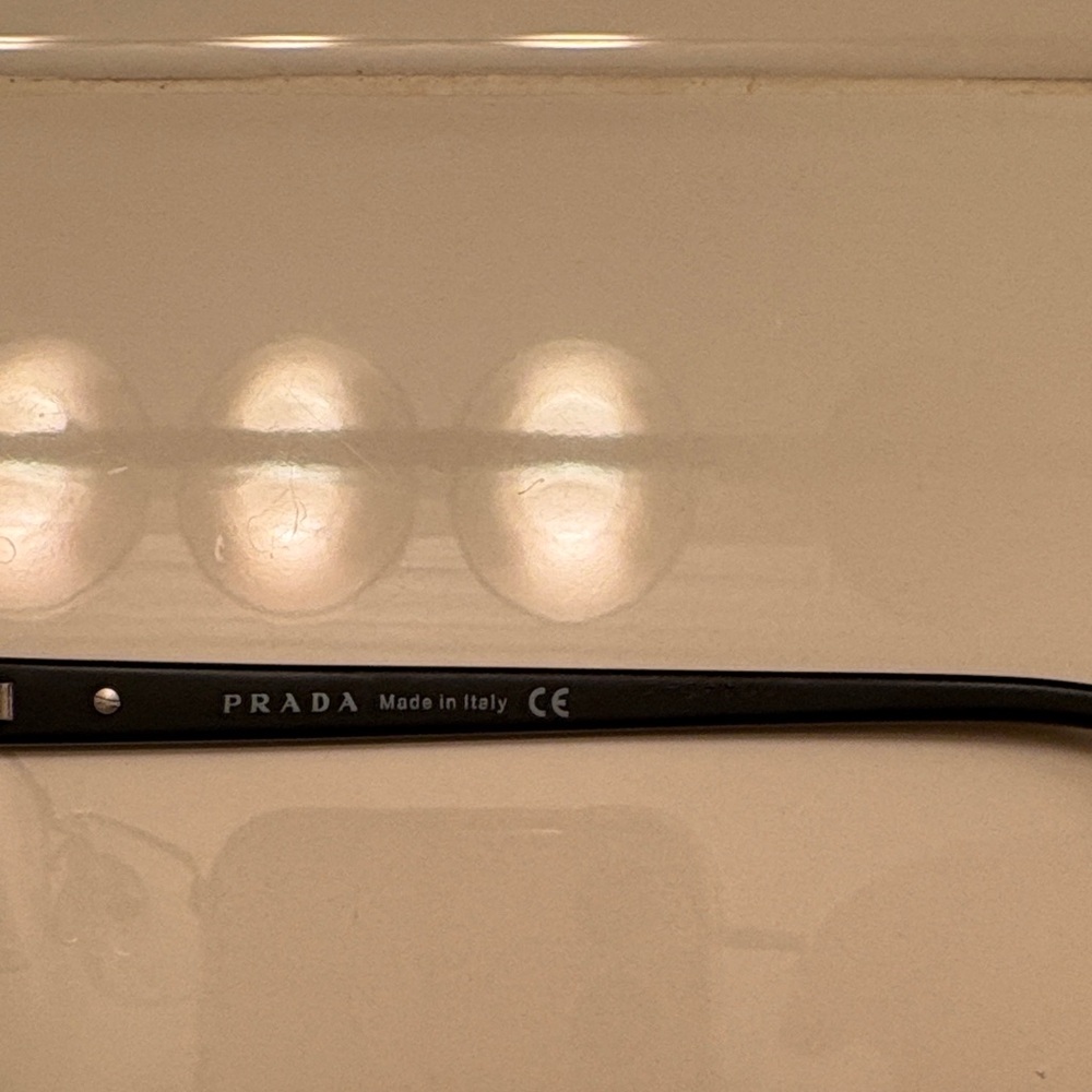 Prada Black and Silver Half Rim Rectangular Eyegl… - image 6